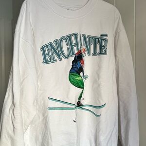 Enchanté White Ski Graphic Sweatshirt (by Daniel Ricciardo)